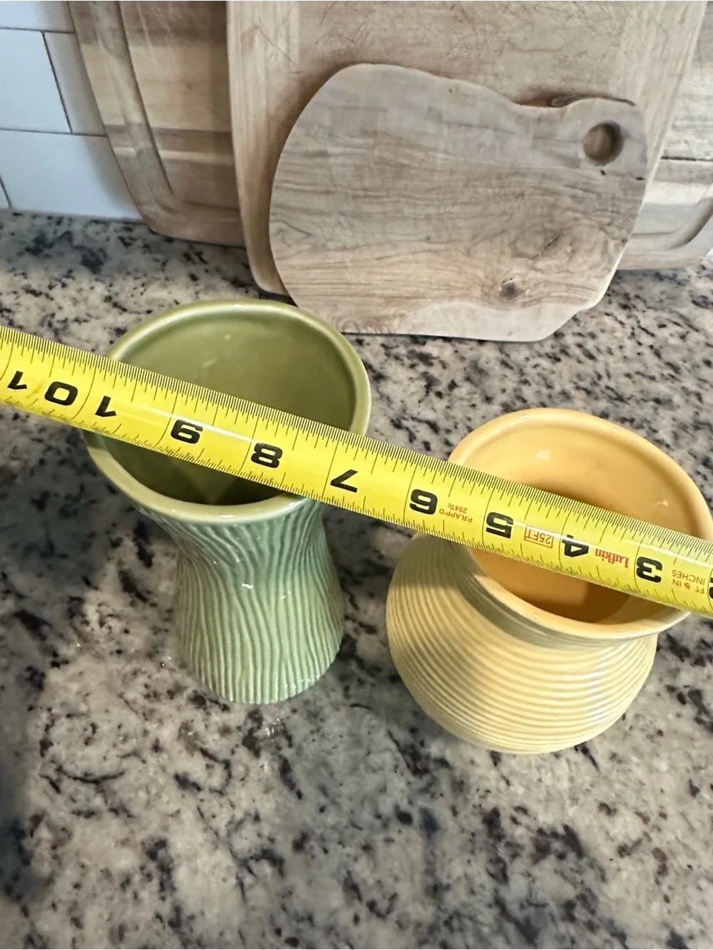 Crate & Barrel by B. Eigen Reeded Ceramic Vase Bundle